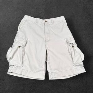 Polo Ralph Lauren Cargo Shorts Men 31 Khaki Beige Chino Cotton Pockets Vtg